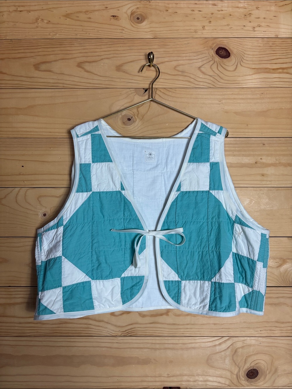 Quilted vintage handmade cottagecore vest 2xl